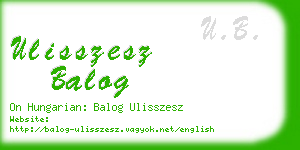 ulisszesz balog business card